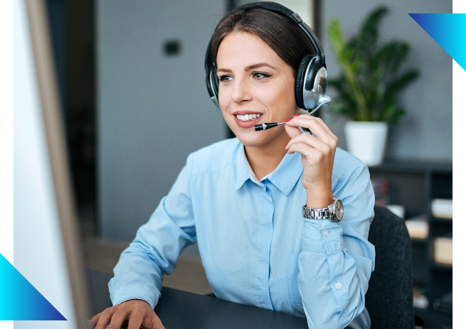 image woman headset